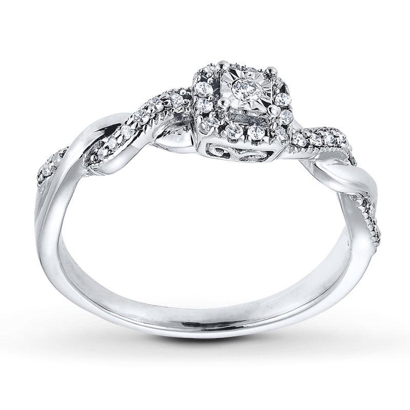 Main Image 1 of Diamond Ring 1/6 ct tw Round-cut Sterling Silver