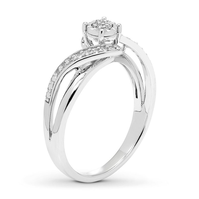 Main Image 2 of Diamond Promise Ring 1/10 ct tw Round-cut Sterling Silver