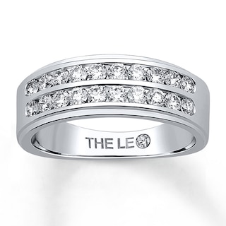 Men S Wedding Band 1 Ct Tw Leo Diamonds 14k White Gold Mens