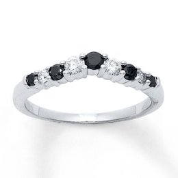 Diamond Enhancer Ring 3/8 ct tw Black/White 14K White Gold