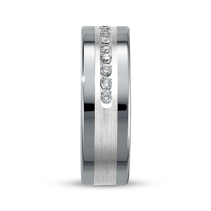 Men's Diamond Wedding Band 1/4 ct tw Round-cut Tungsten Carbide/Sterling Silver Size 10