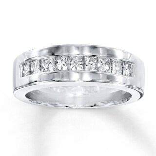 Men's Diamond Band 1-1/4 ct tw Square-cut 14K White Gold | Kay