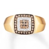 Thumbnail Image 4 of Men's Brown Diamond Ring 1/3 ct tw 10K Yellow Gold