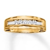 Thumbnail Image 1 of Men's Wedding Band 1/4 ct tw Diamonds 10K Yellow Gold