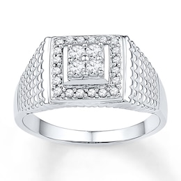 Now + Forever Men's Diamond Ring 1/4 carat tw 10K White Gold