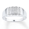 Thumbnail Image 1 of Men's Diamond Ring 1/8 carat tw 10K White Gold