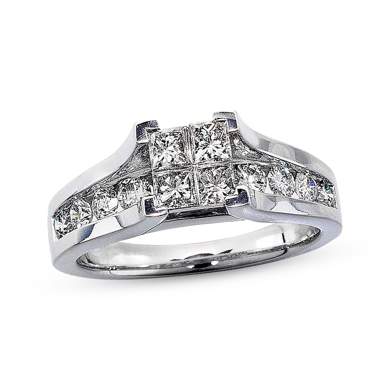 Diamond Engagement Ring 1-1/5 ct tw Princess-cut 14K White Gold | Kay