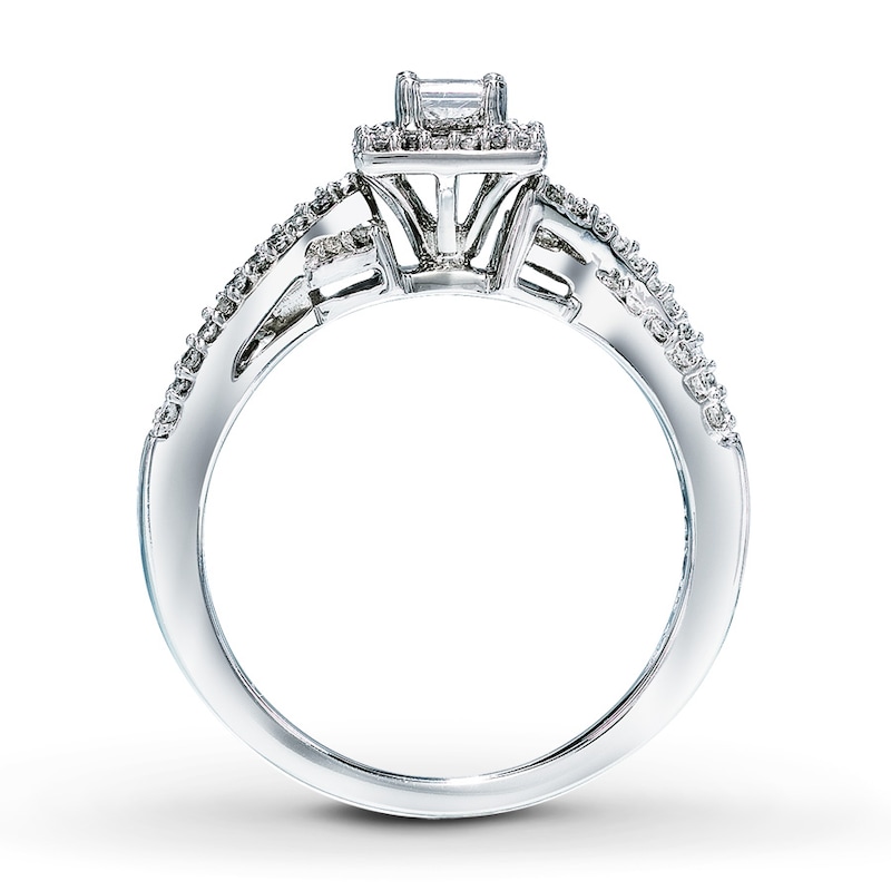 Main Image 2 of Diamond Engagement Ring 1/2 ct tw Princess-cut 14K White Gold