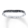 Thumbnail Image 1 of Black Diamonds 1/8 ct tw Wedding Band 10K White Gold