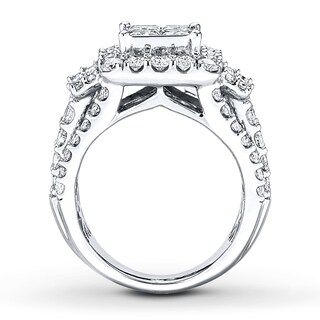 Engagement Ring 3-1/2 ct tw Diamonds 14K White Gold | Halo Engagement ...