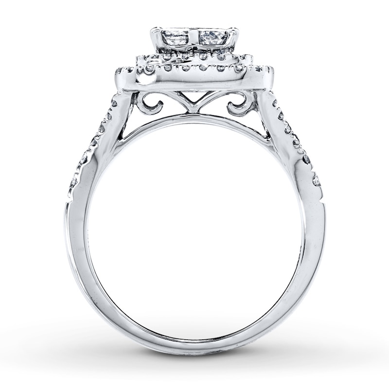 Diamond Engagement Ring 1-1/6 ct tw Princess-cut 14K White Gold