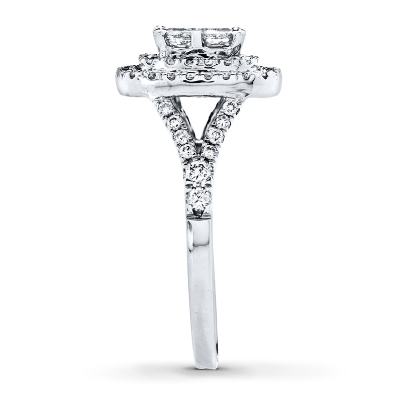 Diamond Engagement Ring 1-1/6 ct tw Princess-cut 14K White Gold