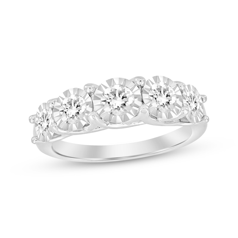 Main Image 1 of Round-Cut Diamond Anniversary Band 1-1/2 ct tw 10K White Gold