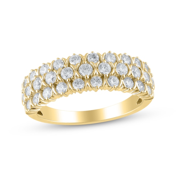 Diamond Three-Row Anniversary Band 1 ct tw 14K Yellow Gold