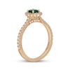 Thumbnail Image 2 of Neil Lane Oval-Cut Natural Emerald & Diamond Flower Frame Engagement Ring 1/2 ct tw 14K Yellow Gold