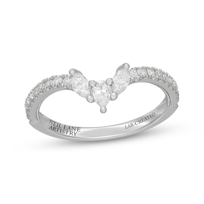 Main Image 1 of Neil Lane Artistry Pear-Shaped & Marquise-Cut Lab-Grown Diamond Wedding Band 1/2 ct tw 14K White Gold