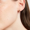 Thumbnail Image 4 of Cushion-Cut Citrine & White Lab-Created Sapphire Stud Earrings Sterling Silver