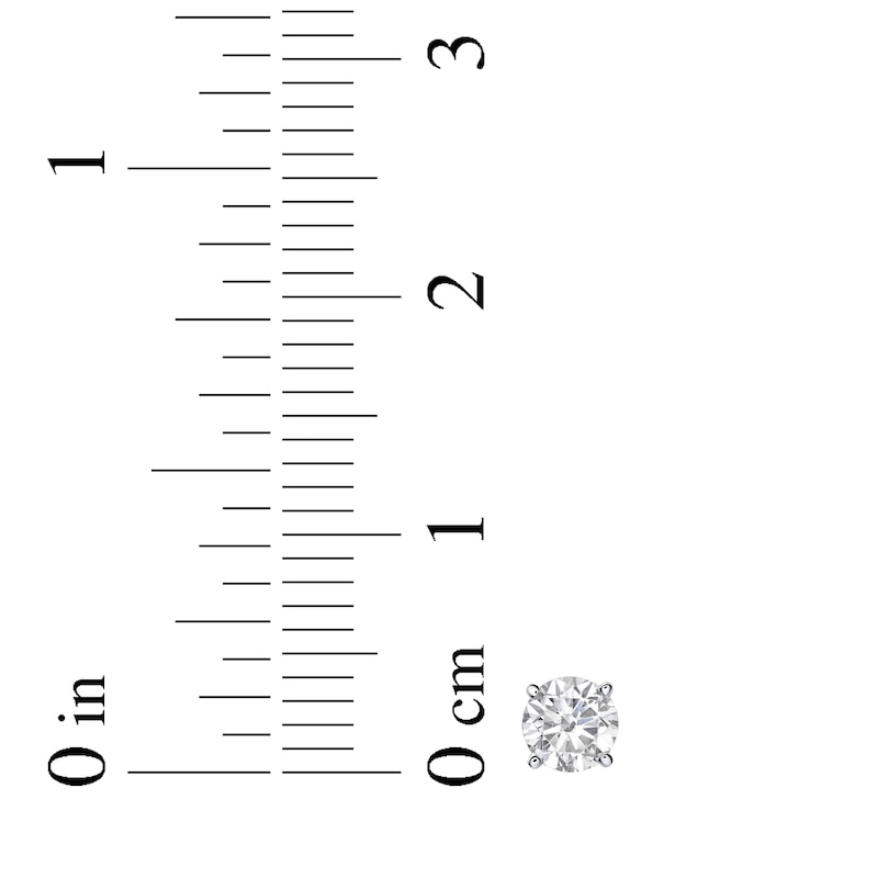 Main Image 4 of Lab-Grown Diamonds by KAY Round-Cut Solitaire Stud Earrings 3/4 ct tw 10K White Gold (I/SI2)