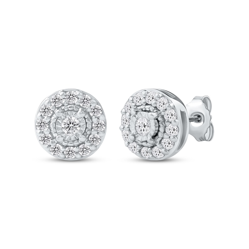 Lab-Created Diamonds by KAY Halo Stud Earrings 1/4 ct tw Sterling Silver