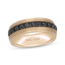 Neil Lane Men's Black Diamond Wedding Band 1 ct tw 14K Yellow Gold