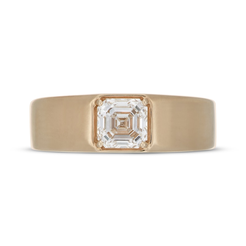 Main Image 3 of Men's Neil Lane Artistry Square Emerald-Cut Lab-Grown Diamond Solitaire Wedding Band 1-1/2 ct tw 14K Yellow Gold (F/VS2)