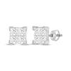 Thumbnail Image 1 of Men's Lab-Grown Diamonds by KAY Quad Square-Cut Stud Earrings 2 ct tw 10K White Gold