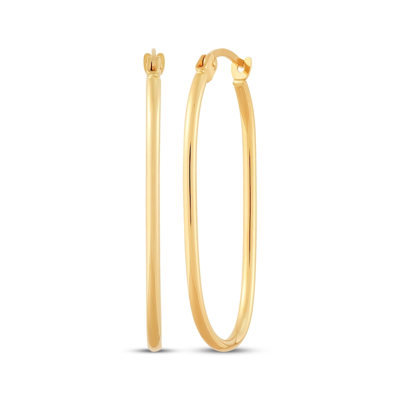 Oval Tube Hoop Earrings 14K Yellow Gold 31mm | Kay