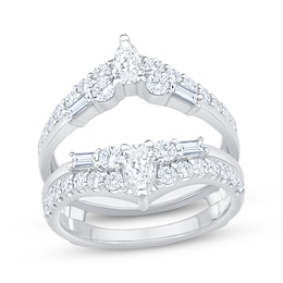 Lab-Grown Diamonds by KAY Multi-Shape Enhancer Ring 1-1/2 ct tw 14K White Gold