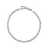 Thumbnail Image 1 of Solid Diamond-Cut Figaro Chain Anklet 3mm Sterling Silver 10&quot;