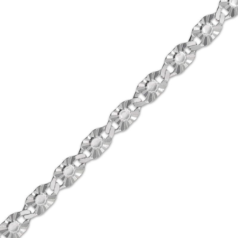 Solid Diamond-Cut Valentino Chain Anklet 3mm Sterling Silver 10"