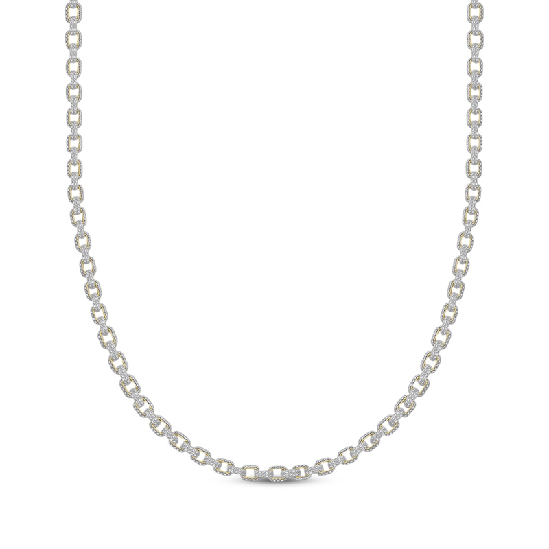 Main Image 1 of Men's Diamond Rolo Chain Necklace 4 ct tw 10K Yellow Gold 22&quot;