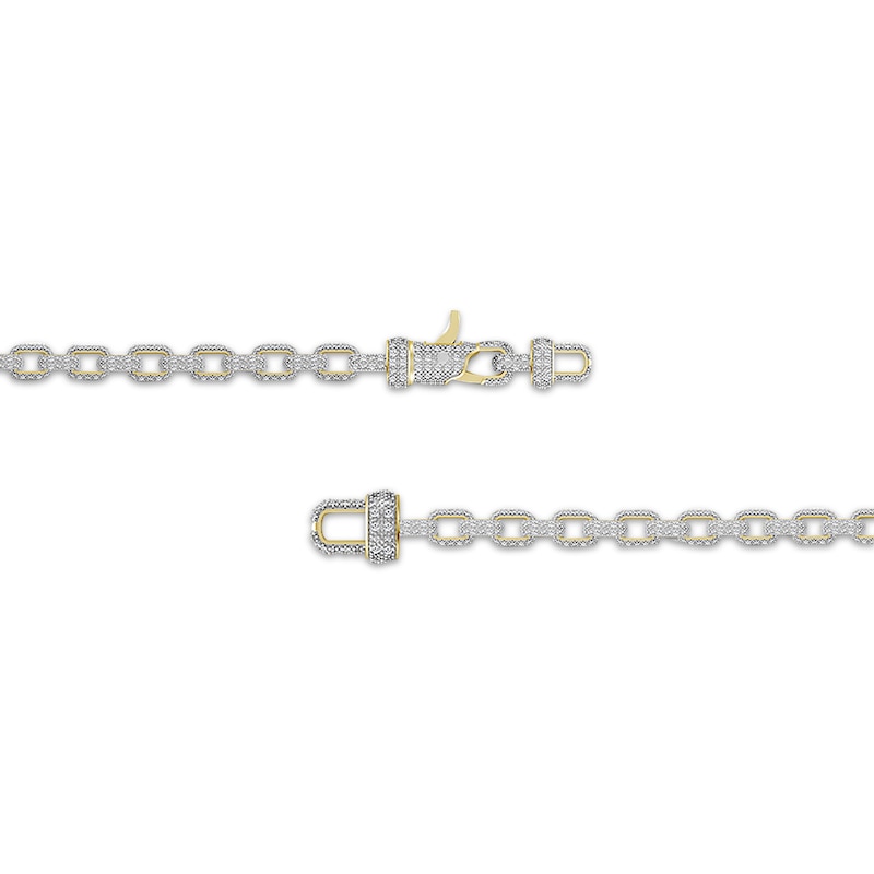 Main Image 2 of Men's Diamond Rolo Chain Necklace 4 ct tw 10K Yellow Gold 22&quot;