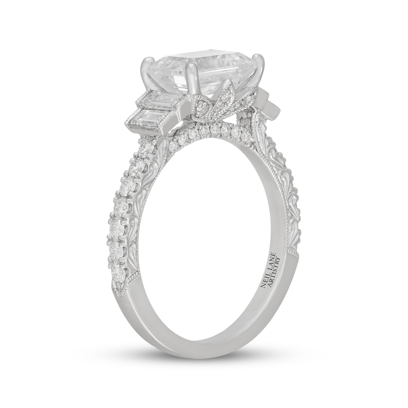 Main Image 2 of Neil Lane Artistry East West Emerald-Cut Lab-Grown Diamond Engagement Ring 2-7/8 ct tw 14K White Gold