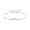 Thumbnail Image 1 of Multi-Diamond Heart Bolo Bracelet 1/10 ct tw 10K White Gold