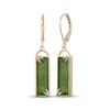 Thumbnail Image 1 of Baguette Nephrite Jade Drop Earrings 14K Yellow Gold