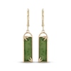 Thumbnail Image 2 of Baguette Nephrite Jade Drop Earrings 14K Yellow Gold