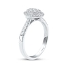 Thumbnail Image 2 of Multi-Diamond Oval Halo Engagement Ring 1/2 ct tw 10K White Gold