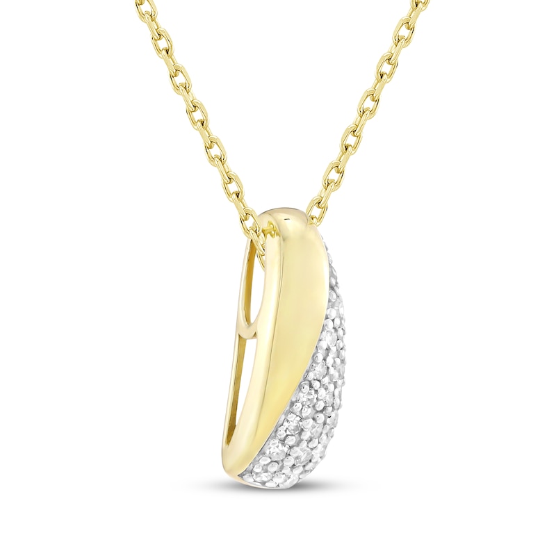 Main Image 2 of Diamond Diagonal Necklace 1/10 ct tw 10K Yellow Gold 18&quot;