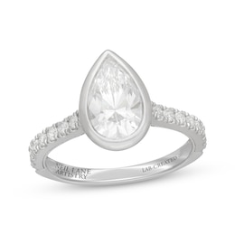 Neil Lane Artistry Pear-Shaped Lab-Grown Diamond Bezel-Set Engagement Ring 2 ct tw 14K White Gold