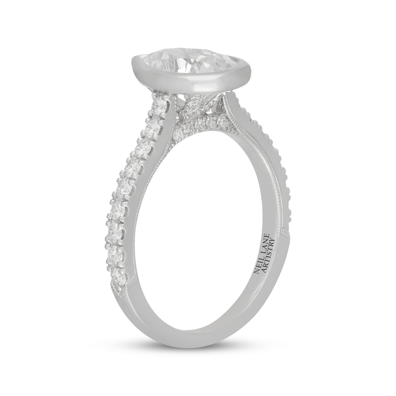 Main Image 2 of Neil Lane Artistry Pear-Shaped Lab-Grown Diamond Bezel-Set Engagement Ring 2 ct tw 14K White Gold