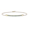 Thumbnail Image 1 of Emerald & Diamond Bracelet 10K Yellow Gold 7.25&quot;