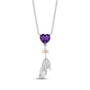 Thumbnail Image 1 of Disney Treasures Winnie the Pooh &quot;Eeyore&quot; Amethyst & Diamond Necklace 1/20 ct tw Sterling Silver & 10K Rose Gold 18&quot;