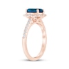 Thumbnail Image 2 of Now + Forever Oval-Cut London Blue Topaz & Diamond Halo Engagement Ring 1/3 ct tw 14K Rose Gold