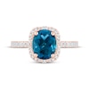 Thumbnail Image 3 of Oval-Cut London Blue Topaz & Diamond Halo Engagement Ring 1/3 ct tw 14K Rose Gold