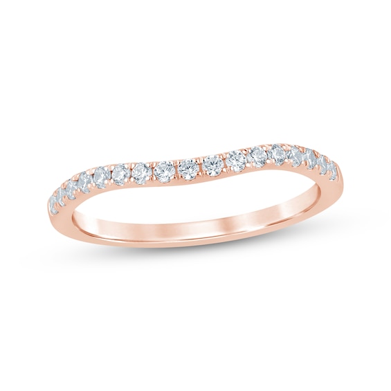 Now + Forever Diamond Contour Wedding Band 1/4 ct tw 14K Rose Gold