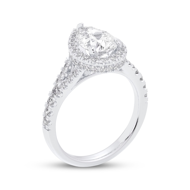 Main Image 2 of Lab-Grown Diamonds by KAY Pear-Shaped Halo Engagement Ring 2-1/4 ct tw 14K White Gold