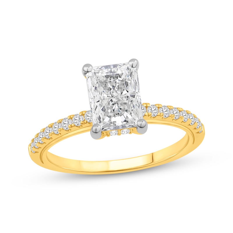 Main Image 1 of Lab-Grown Diamonds by KAY Radiant-Cut Engagement Ring 1-7/8 ct tw 14K Yellow Gold