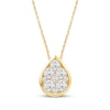 Thumbnail Image 1 of Lab-Grown Diamonds by KAY Multi-Stone Teardrop Necklace 1/2 ct tw 10K Yellow Gold 18&quot;