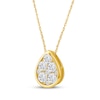 Thumbnail Image 2 of Lab-Grown Diamonds by KAY Multi-Stone Teardrop Necklace 1/2 ct tw 10K Yellow Gold 18&quot;