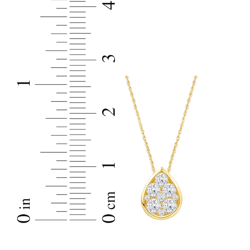 Main Image 5 of Lab-Grown Diamonds by KAY Multi-Stone Teardrop Necklace 1/2 ct tw 10K Yellow Gold 18&quot;